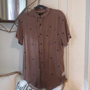 Men’s medium brown casual shirt so cute!